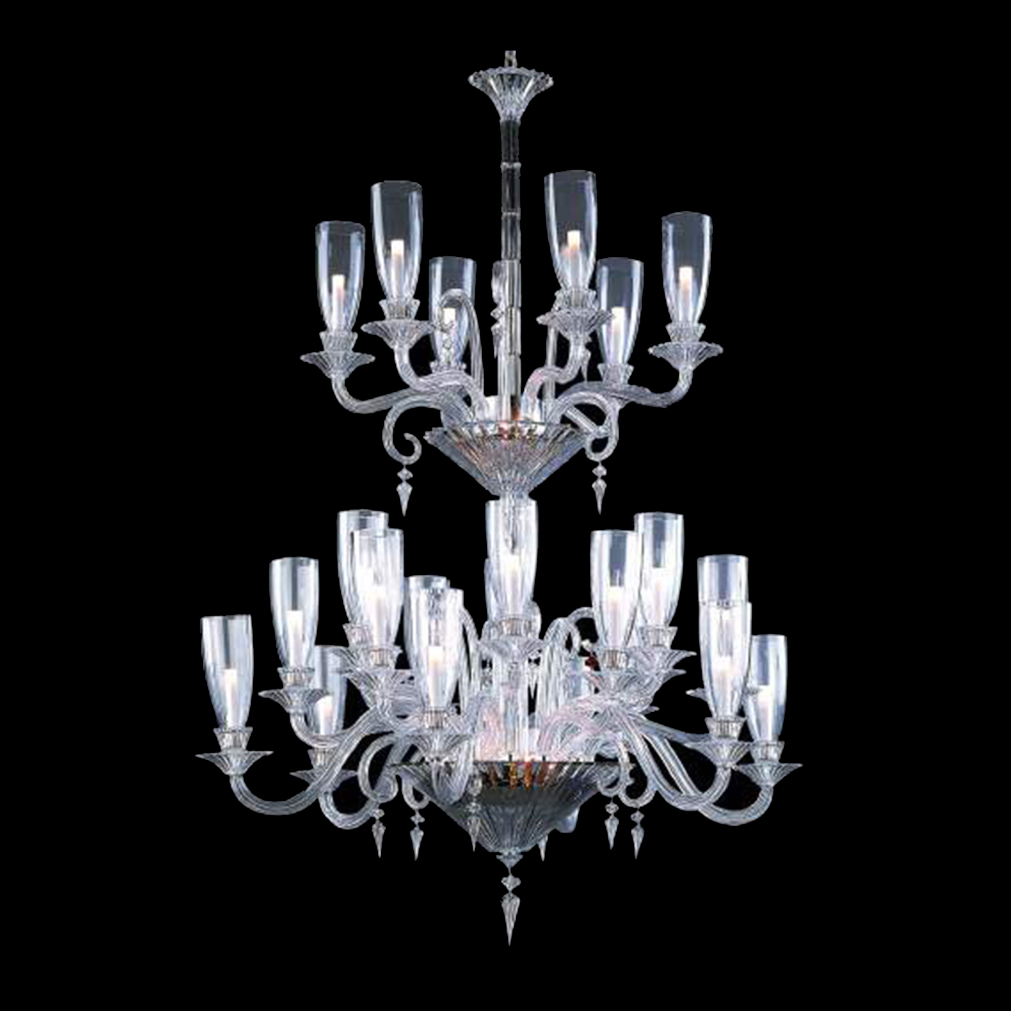 Люстра на 24 свечей с плафонами 173 x 127см от Mille Nuits Baccarat