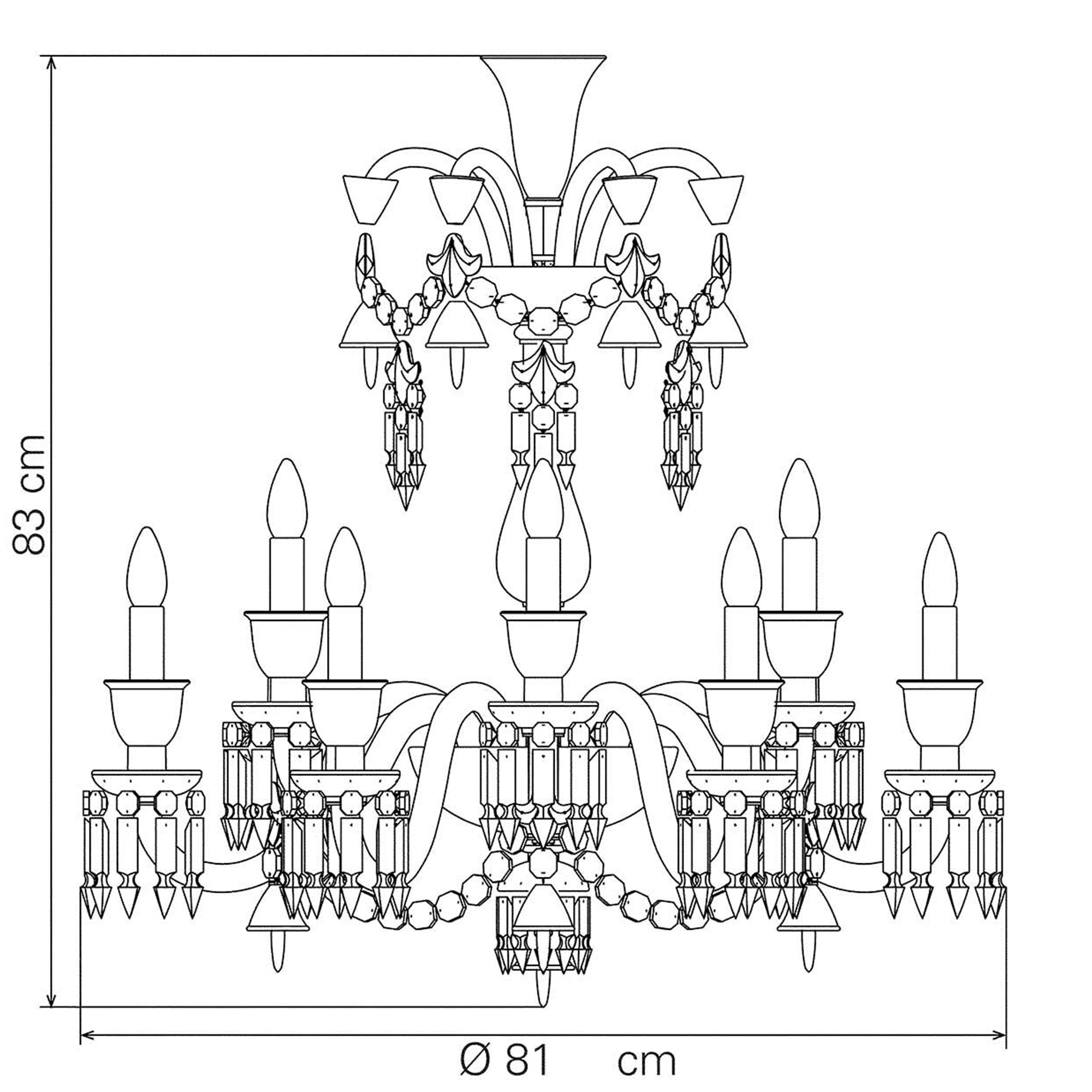 Люстра на 12 свечей 84 x 81см от Zenith Flou Baccarat