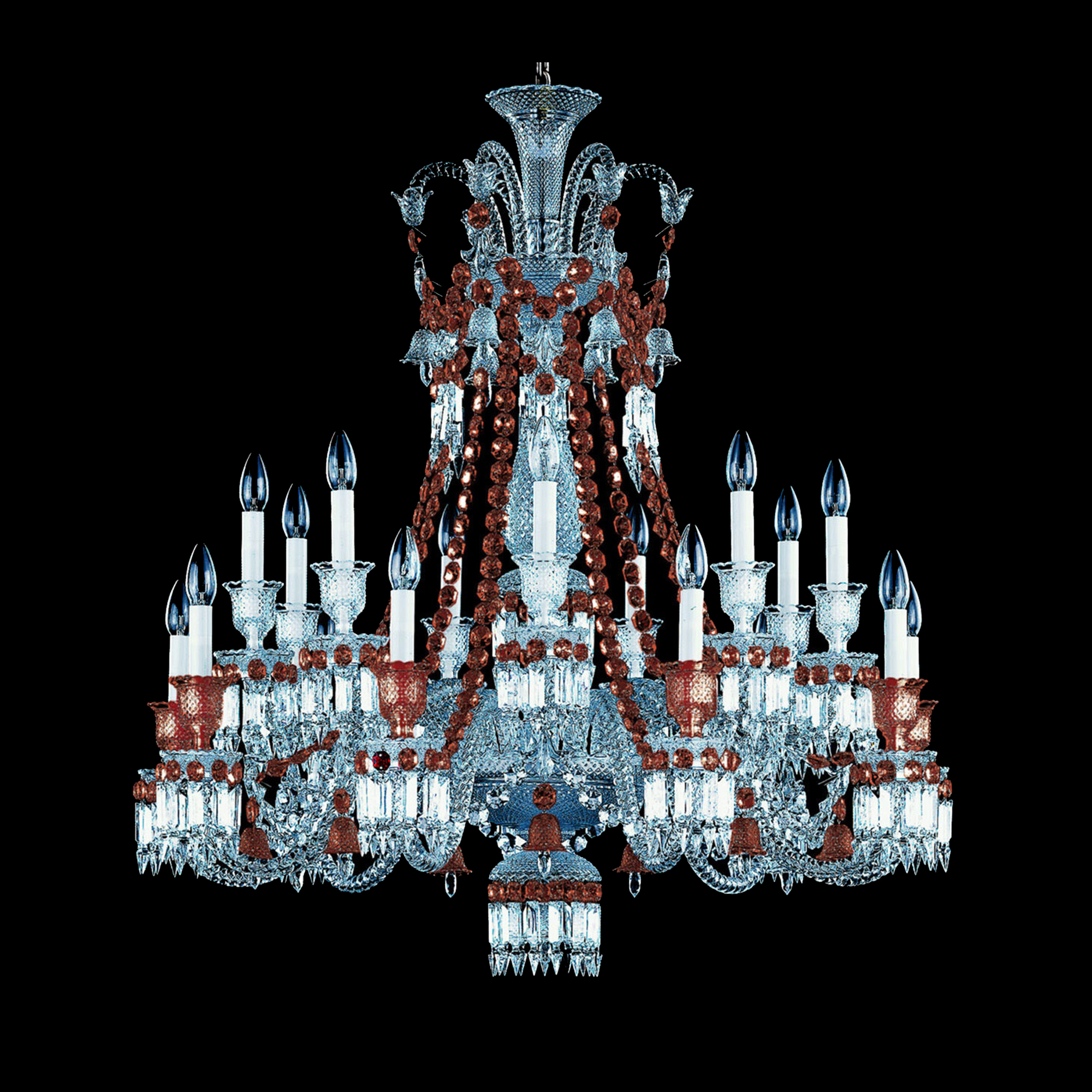 Люстра на 18 свечей "Красный" 110 x 102см серии Zenith Rouge Baccarat