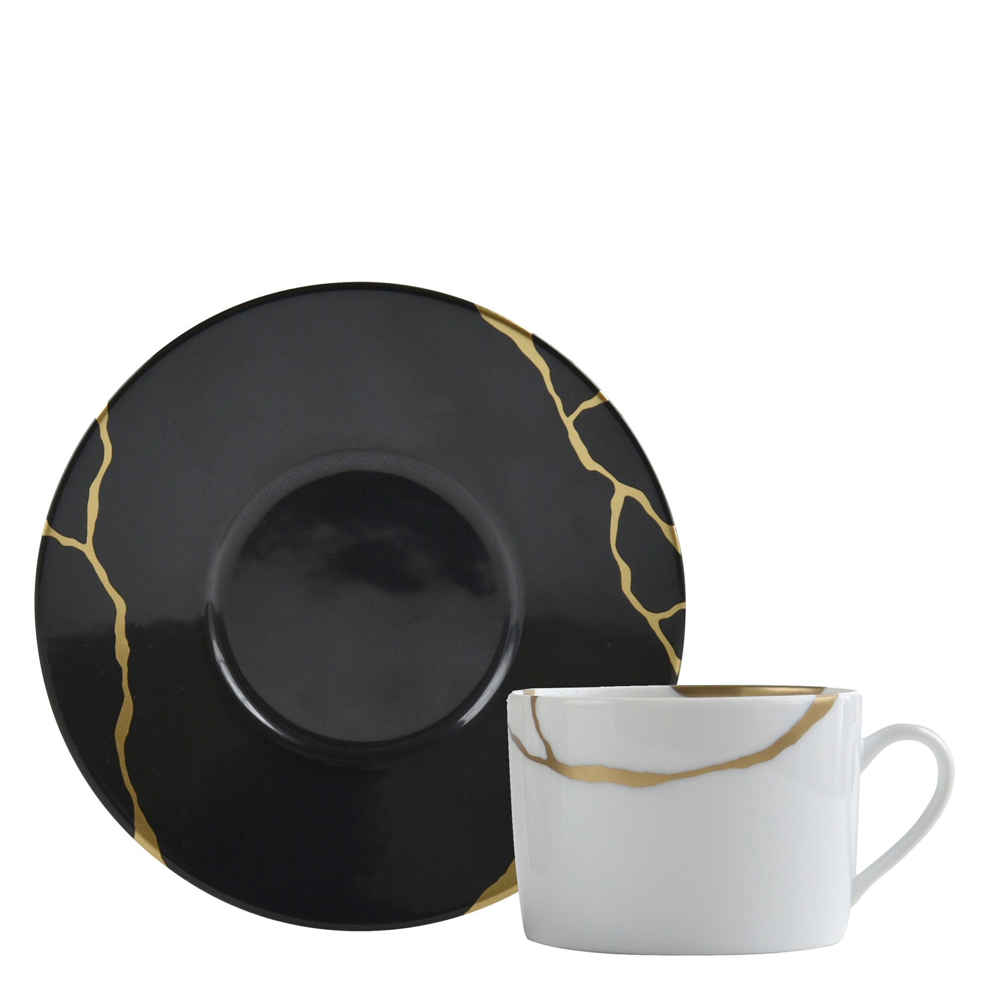 Чашка чайная с блюдцем 150мл от Kintsugi - Sarkis "Carbon" Bernardaud