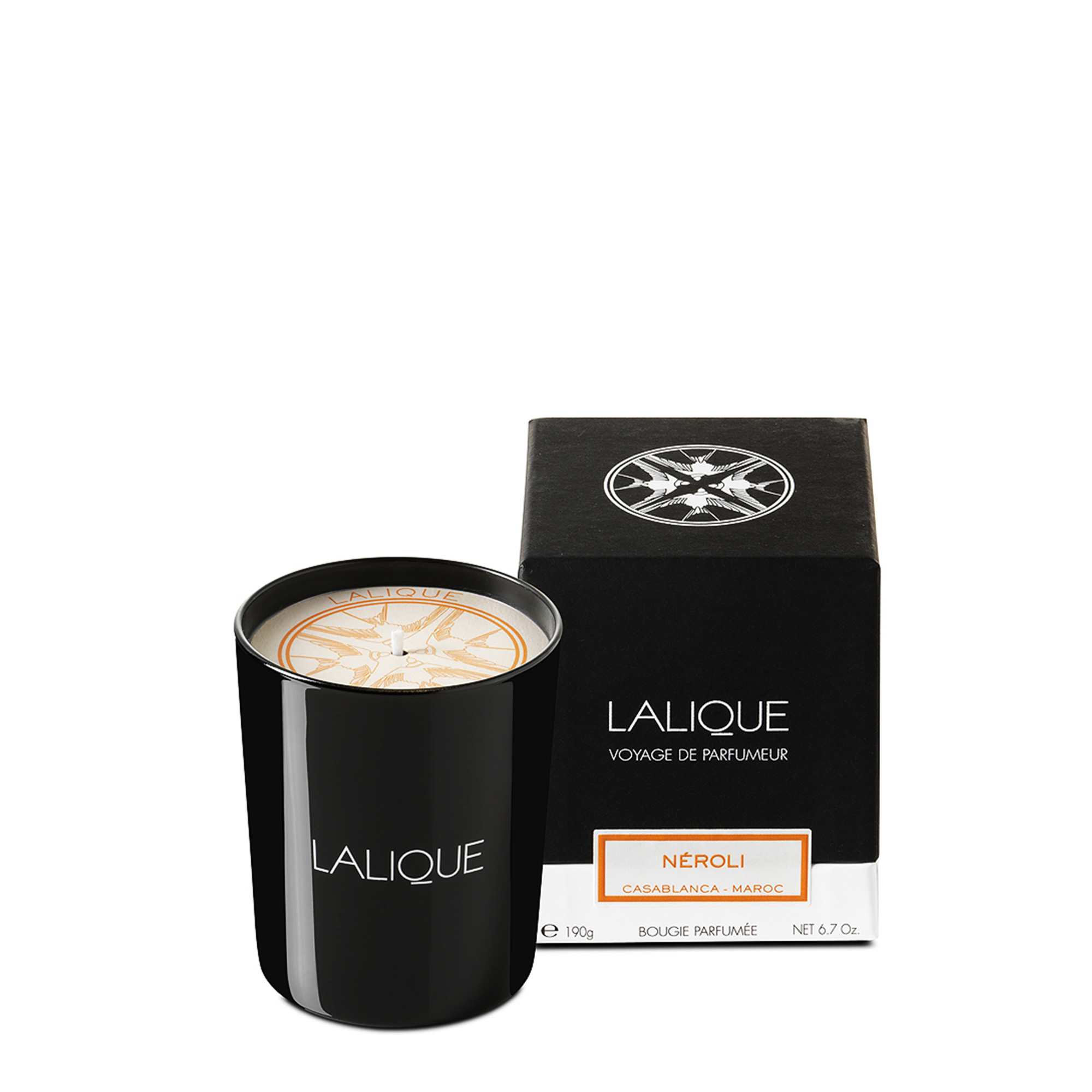 Ароматическая свеча 190г. серии Voyage de Parfumeur "Neroli Casablanca (Orange)" Lalique