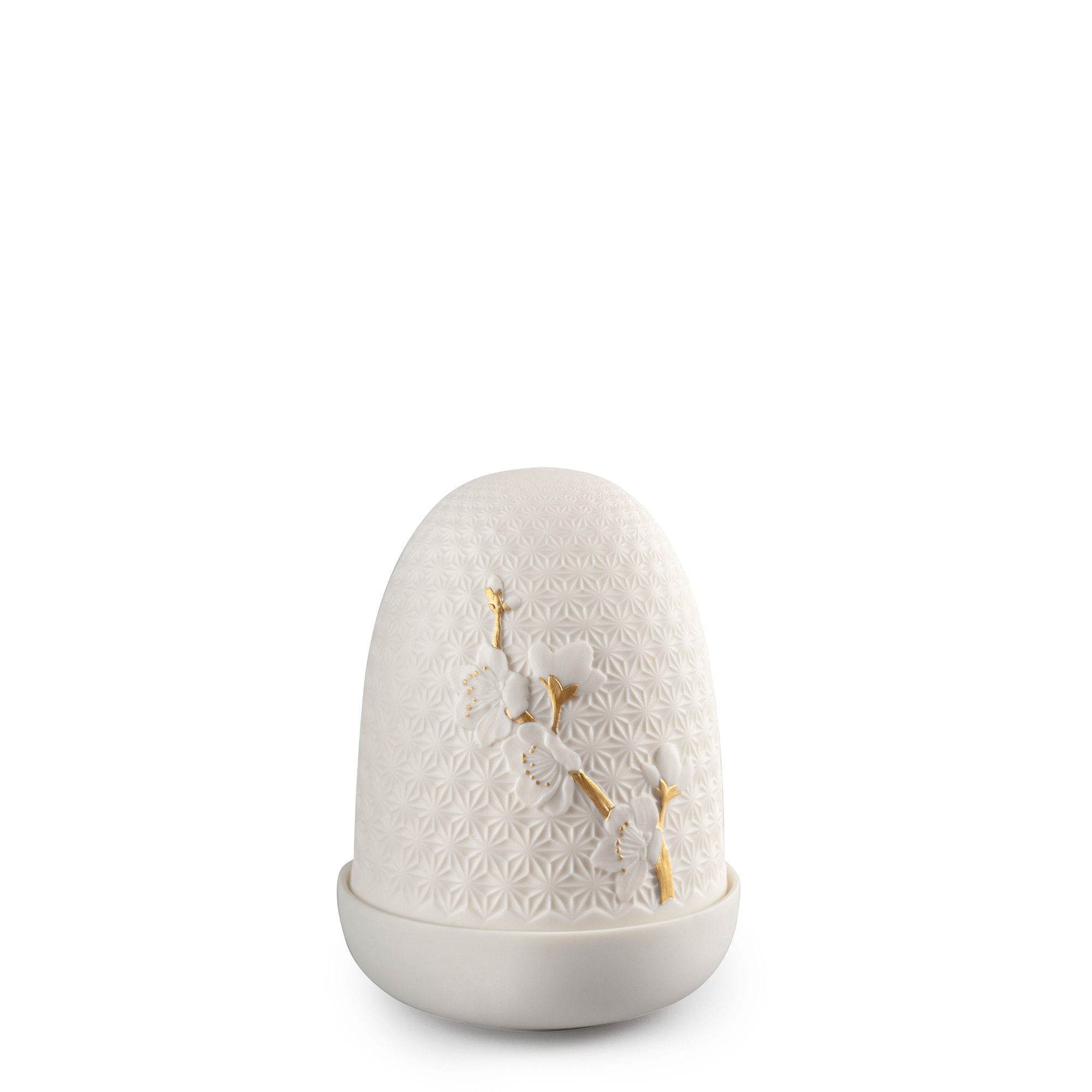 Лампа настольная "Вишневые цветы (белый / золотой)" 15 х 11см серии Dome Lladro
