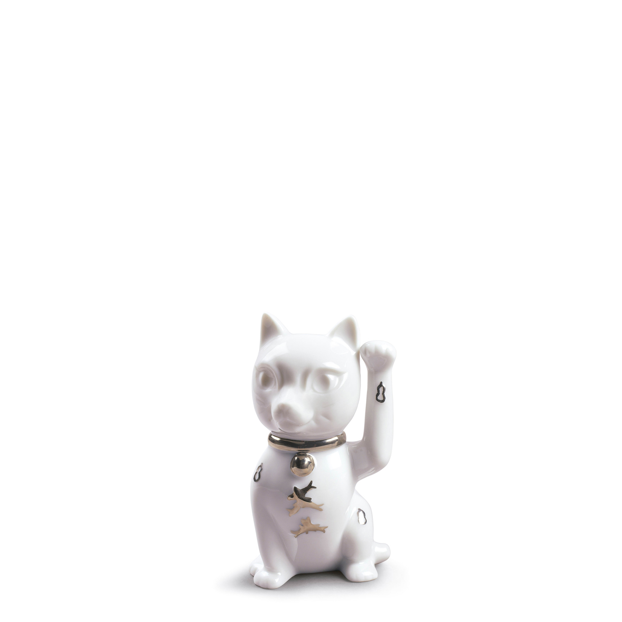 Статуэтка "Манеки Неко (бело-серебристый)" 10 х 6см серии World Cultures "Japanese Traditions" Lladro
