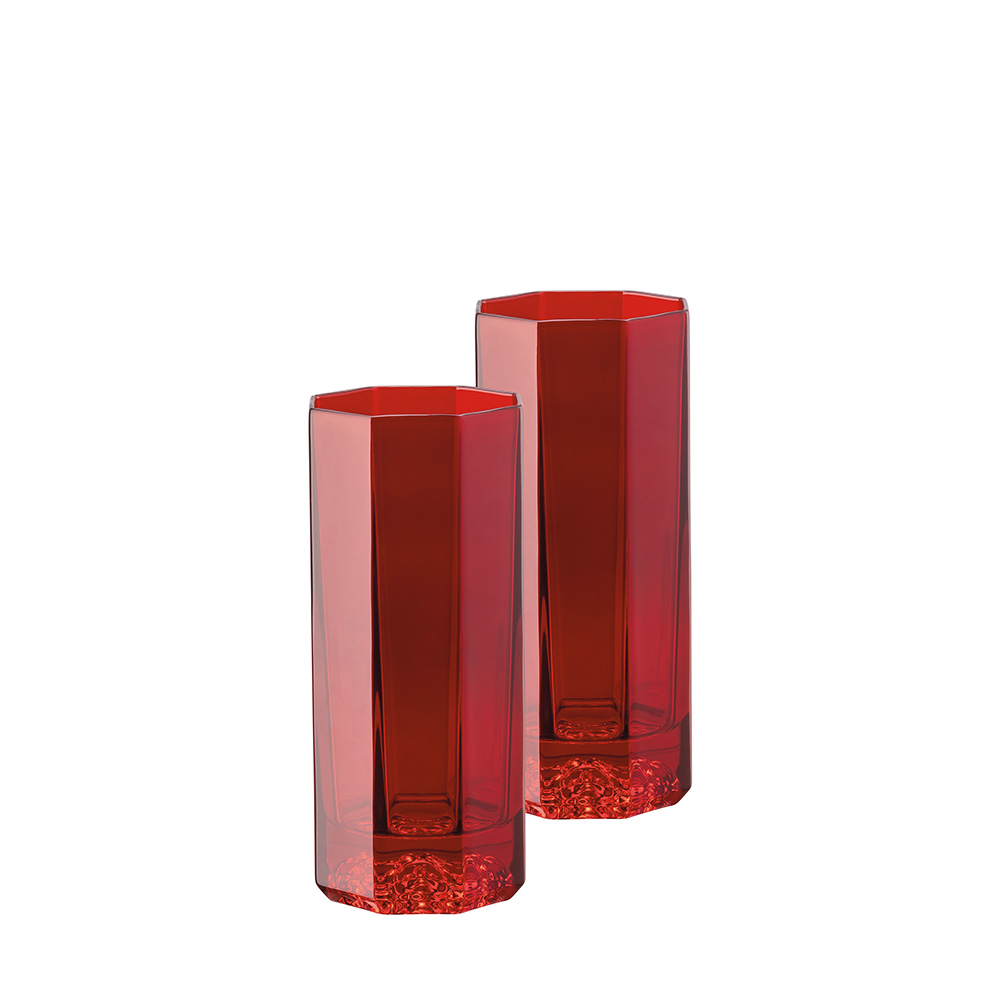 Набор из 2 стаканов лонгдринк 250мл от Medusa Lumiere Rhapsody "Red" Rosenthal Versace