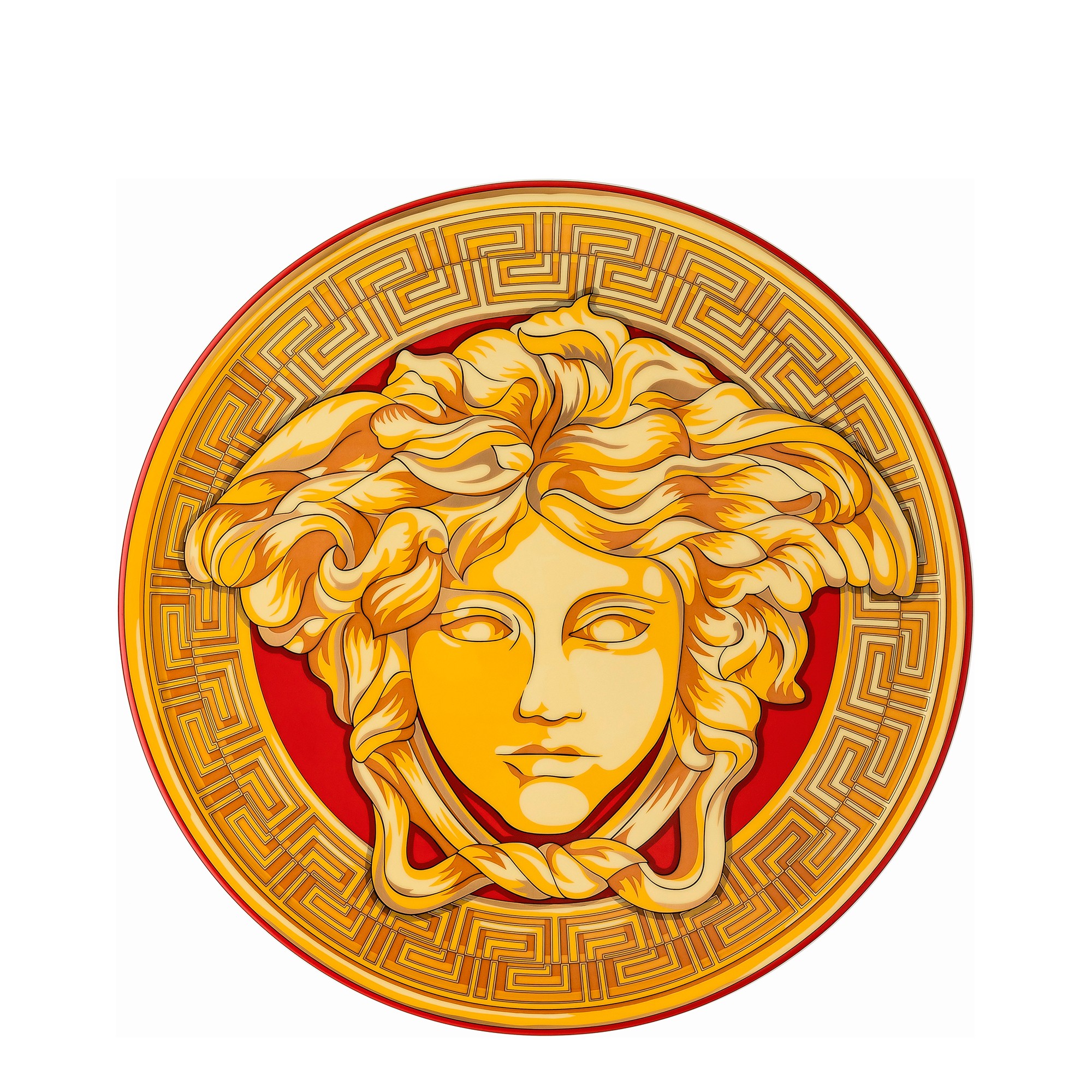 Тарелка тортовая 33см от Christmas "Medusa Amplified Golden Coin" Rosenthal Versace