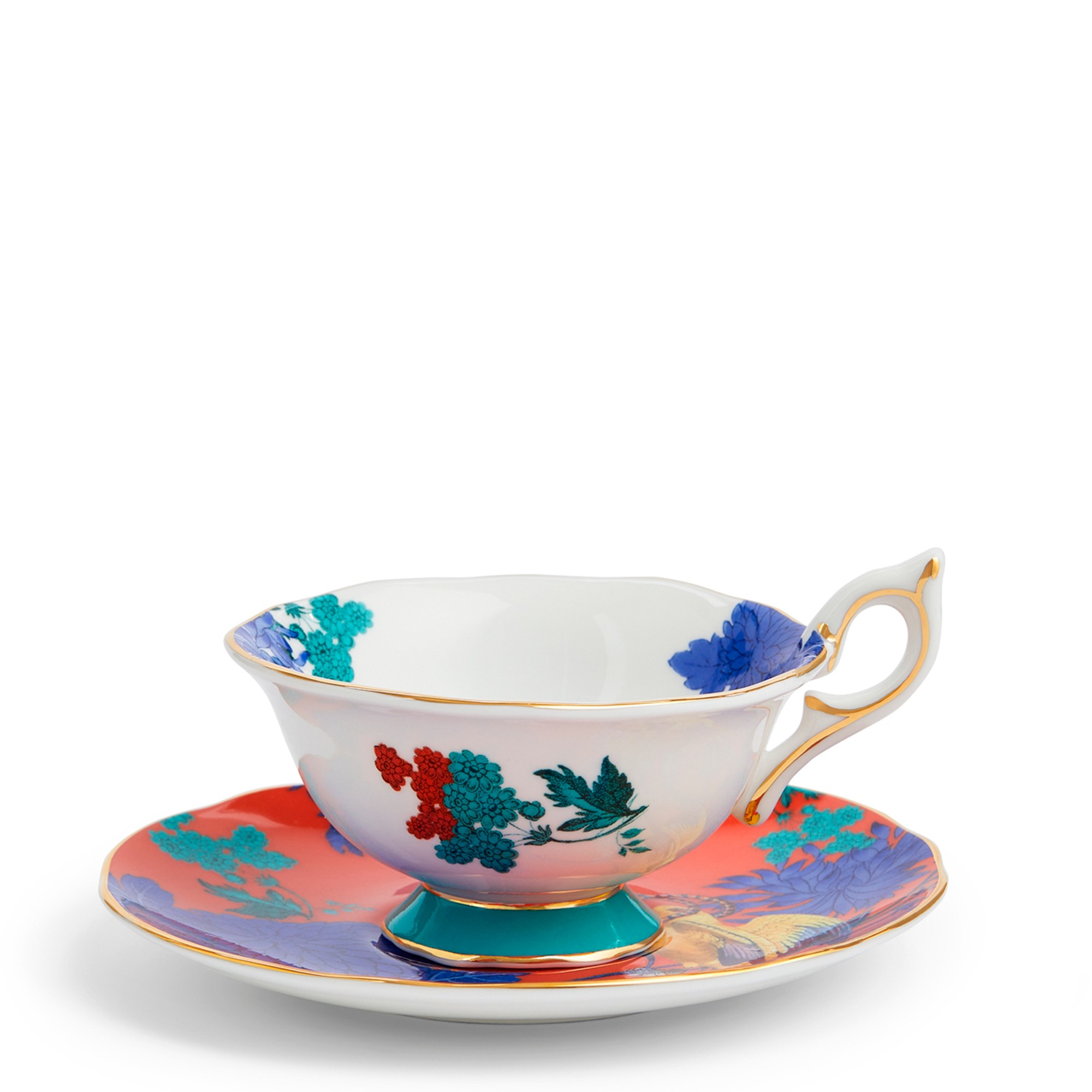 Чашка чайная с блюдцем 140мл от Wonderlust "Golden Parrot " Wedgwood